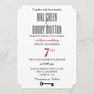 合い鍵の結婚式招待状 招待状