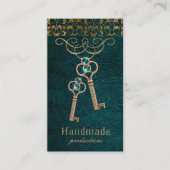 合い鍵ゴシック様式古いロックのヴィンテージSteampunk 名刺 (正面)