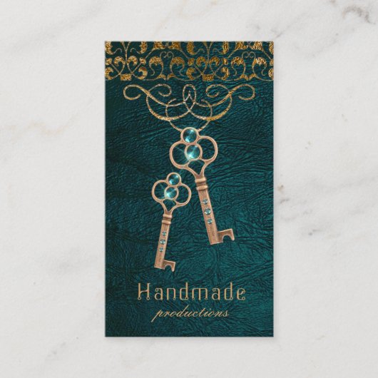 合い鍵ゴシック様式古いロックのヴィンテージSteampunk 名刺 (正面)