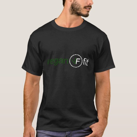 合うビーガン-基本的な黒いTシャツ Tシャツ (正面)