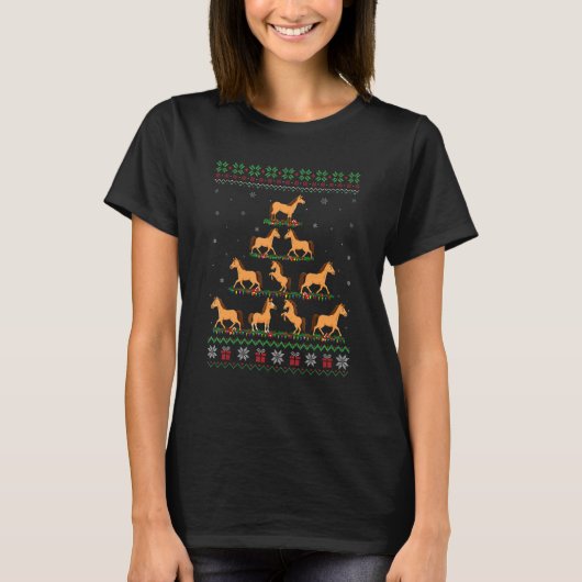 合う クリスマス オブジェ 飾り クリスマス 馬 Tシャツ (正面)
