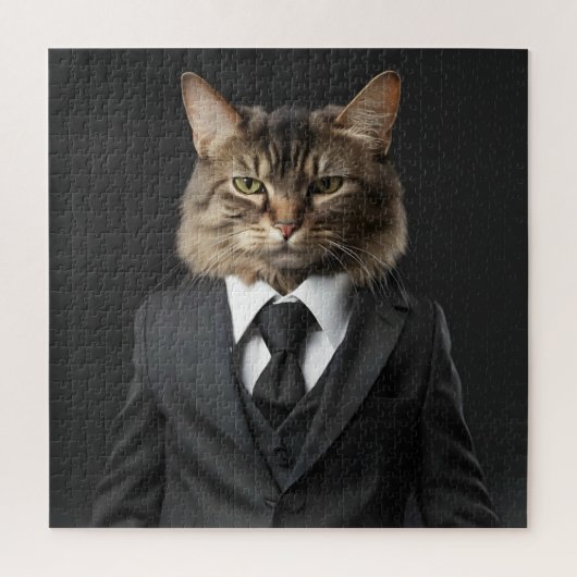合おもしろい服の猫 ジグソーパズル (縦)