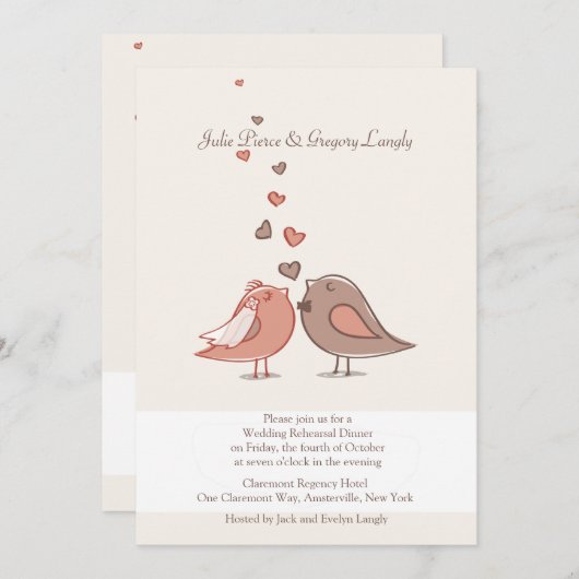 合わせるリハーサルの夕食の招待状を結婚します 招待状 (正面/裏面)