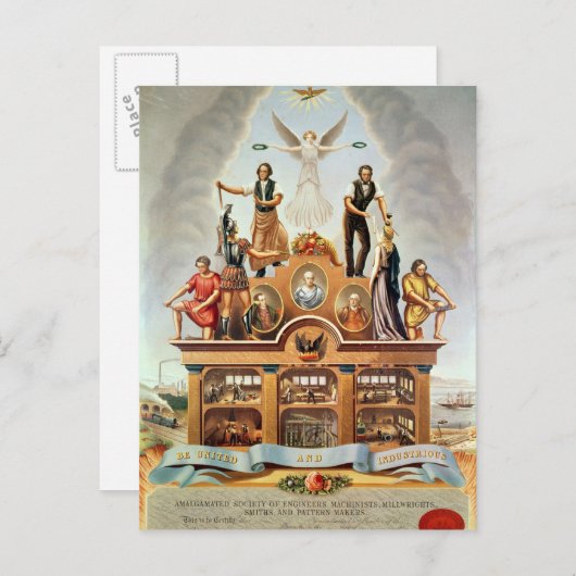 合併した社会のトレードエンブレム ポストカード (正面/裏面)