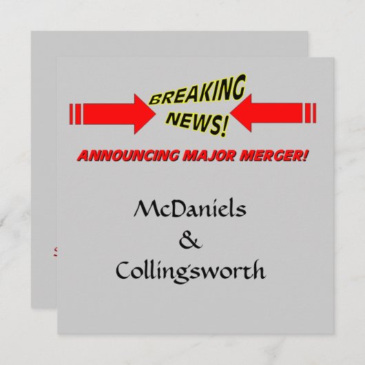 合併専攻の結婚式の保存日付 招待状 (正面/裏面)