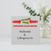 合併専攻の結婚式の保存日付 招待状 (スタンド正面)