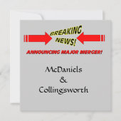 合併専攻の結婚式の保存日付 招待状 (正面)