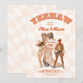 合同パーティー招待 ウェスタンコウボーイ ブーツ 招待状 (正面/裏面)