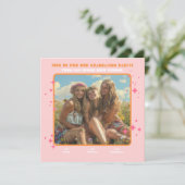 合同ヒッピー写真卒業パーティー3人 招待状 (スタンド正面)