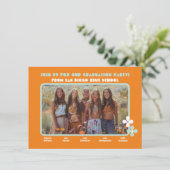 合同ヒッピー写真卒業パーティー5人 招待状 (スタンド正面)