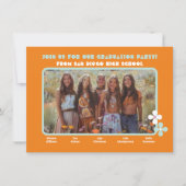 合同ヒッピー写真卒業パーティー5人 招待状 (正面)