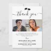 合同卒業式2枚写真感謝カード サンキューカード (正面)