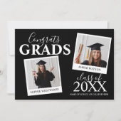 合同卒業式 | 2枚の写真 招待状 (正面)