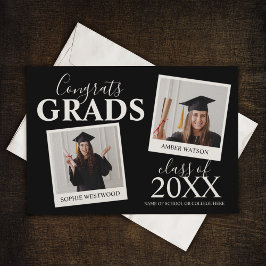 合同卒業式 | 2枚の写真 招待状