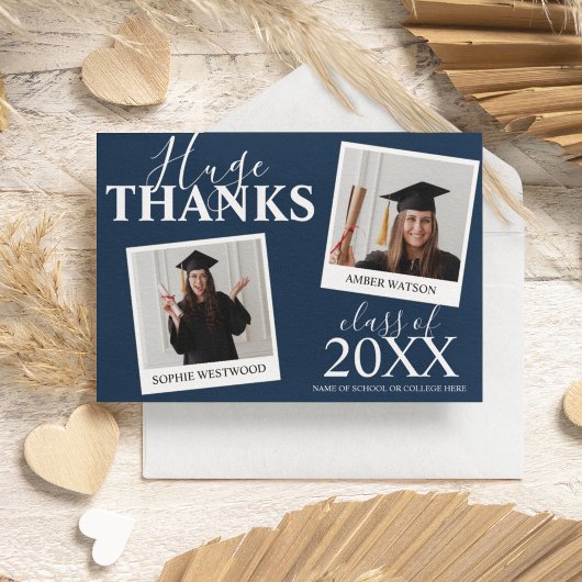 合同卒業式 | 2 フォト サンキューカード