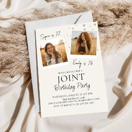 合同誕生日写真招待状 招待状