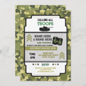 合同軍軍隊誕生日2つの共有タンク迷彩柄 招待状 (正面/裏面)