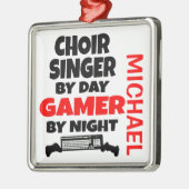 合唱団の歌手ゲーマー メタルオーナメント (左)