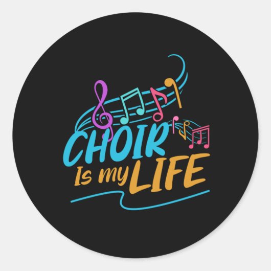 合唱団は私の人生シンガーバンドミュージシャンギフト ラウンドシール (正面)