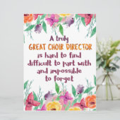 合唱団ディレクター合唱団先生感謝ギフト カード (スタンド正面)