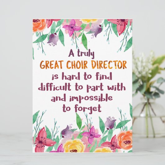 合唱団ディレクター合唱団先生感謝ギフト カード (スタンド正面)