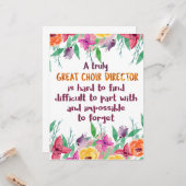 合唱団ディレクター合唱団先生感謝ギフト カード (正面/裏面インサイチュ)