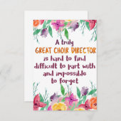 合唱団ディレクター合唱団先生感謝ギフト サンキューカード (正面/裏面)