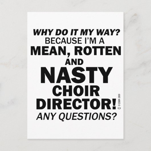 合唱団扱いにく長 ポストカード (正面)