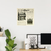 合唱団~ヴィンテージリードのオルガン広告ズ ポスター (ホームオフィス)