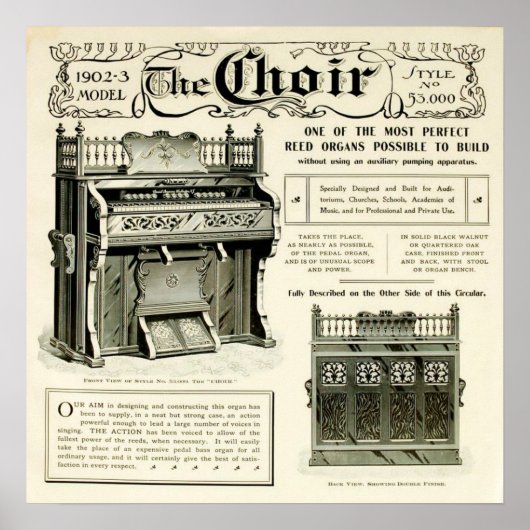 合唱団~ヴィンテージリードのオルガン広告ズ ポスター (正面)