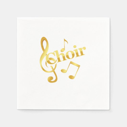 合唱曲ノートクレフ、 音符記号合唱曲ギフト スタンダードカクテルナプキン (正面)