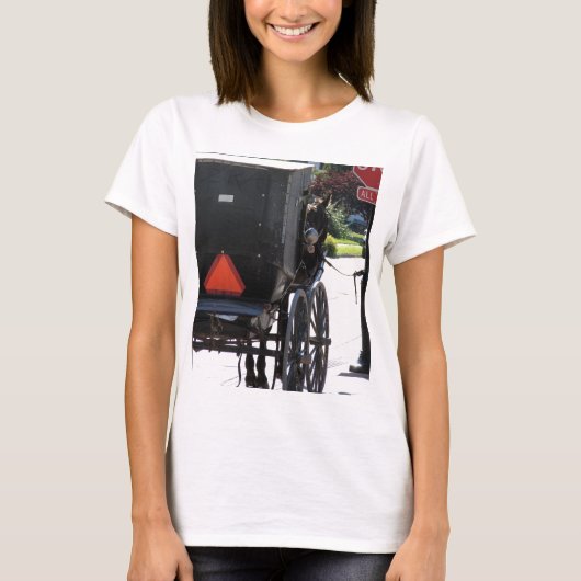 合図ストップで楽しい馬 Tシャツ (正面)