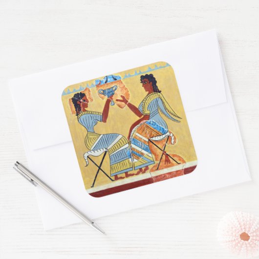 合宿便フレスコの巫女がレプリカanciを話している スクエアシール (封筒)