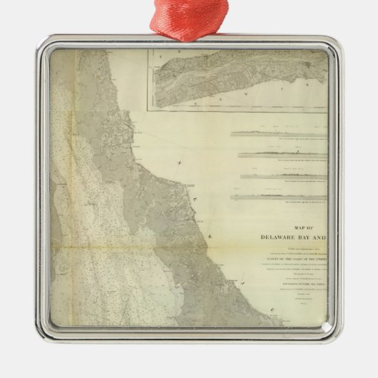 合成のデラウェア湾、川 メタルオーナメント (正面)