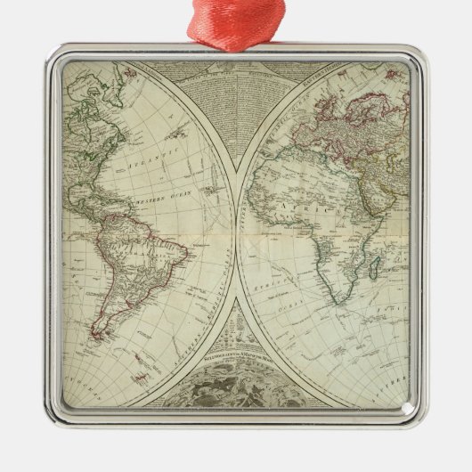 合成の世界かterraqueous地球 メタルオーナメント (正面)