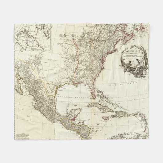 合成の北アメリカ2 フリースブランケット (正面(横))