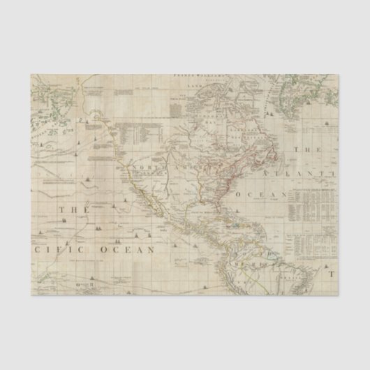 合成の北及び南アメリカ 薄葉紙 (正面)