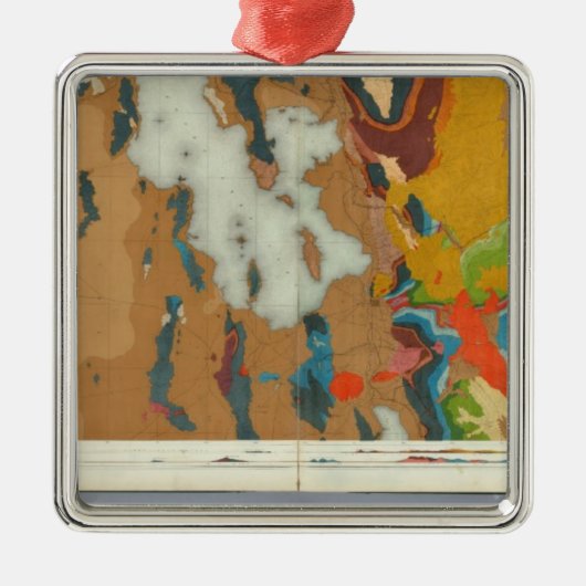 合成の地質地図IVの第40平行調査 メタルオーナメント (正面)