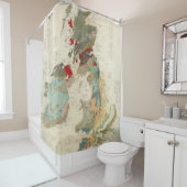 合成の地質、古生物学的な地図 シャワーカーテン (インサイチュ)