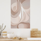 『合成の砂』 |ベージュ抽象芸術アート ポスター (キッチン)