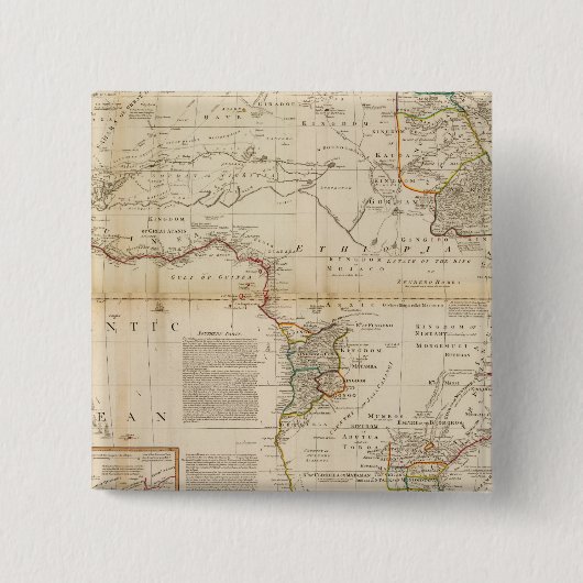 合成アフリカ手の色の地図 缶バッジ (正面)