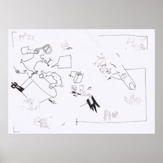 合成サーレアルスケッチ着色Lポスター2 ポスター (正面)