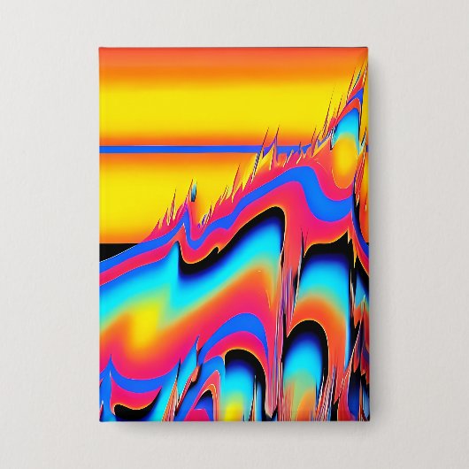 合成型枠のパンニングフラッシュ – Ken Gage 缶バッジ (正面)