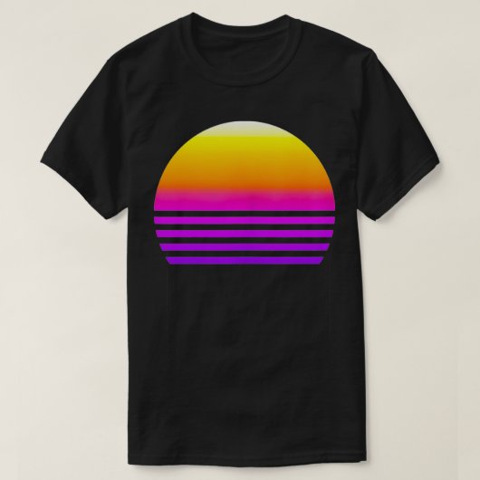 合成波の夕日 Tシャツ (デザイン正面)