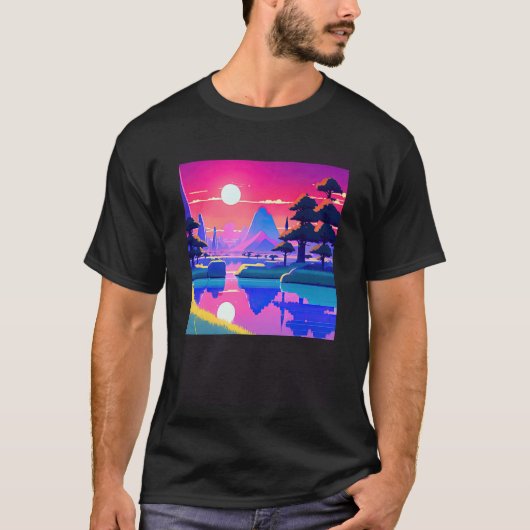 合成波の逆波未来のfuturesynth sci 11 tシャツ (正面)
