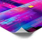 合成波ネオン市 – 時尾グリッチ ポスター (角)