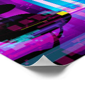 合成波ネオン市 – 時尾グリッチ ポスター (角)