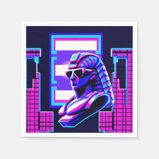 合成波ファラオ スタンダードカクテルナプキン (正面)