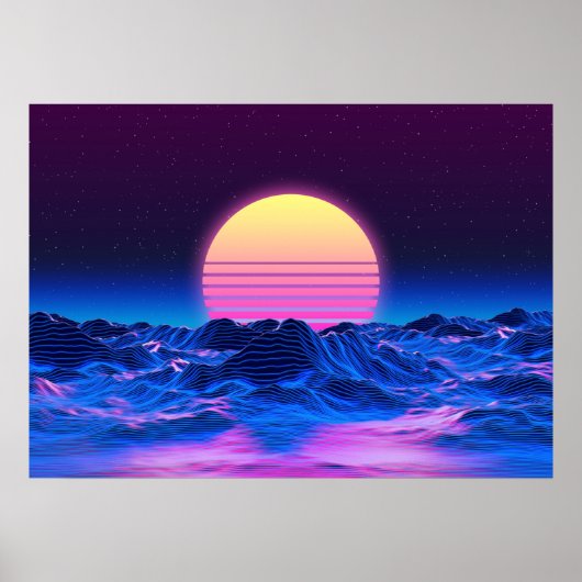 合成波ポスター | Retrowave Wall Art ポスター (正面)