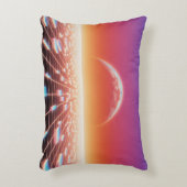 合成波レトロ – 未来的な風景 アクセントクッション (正面(垂直))